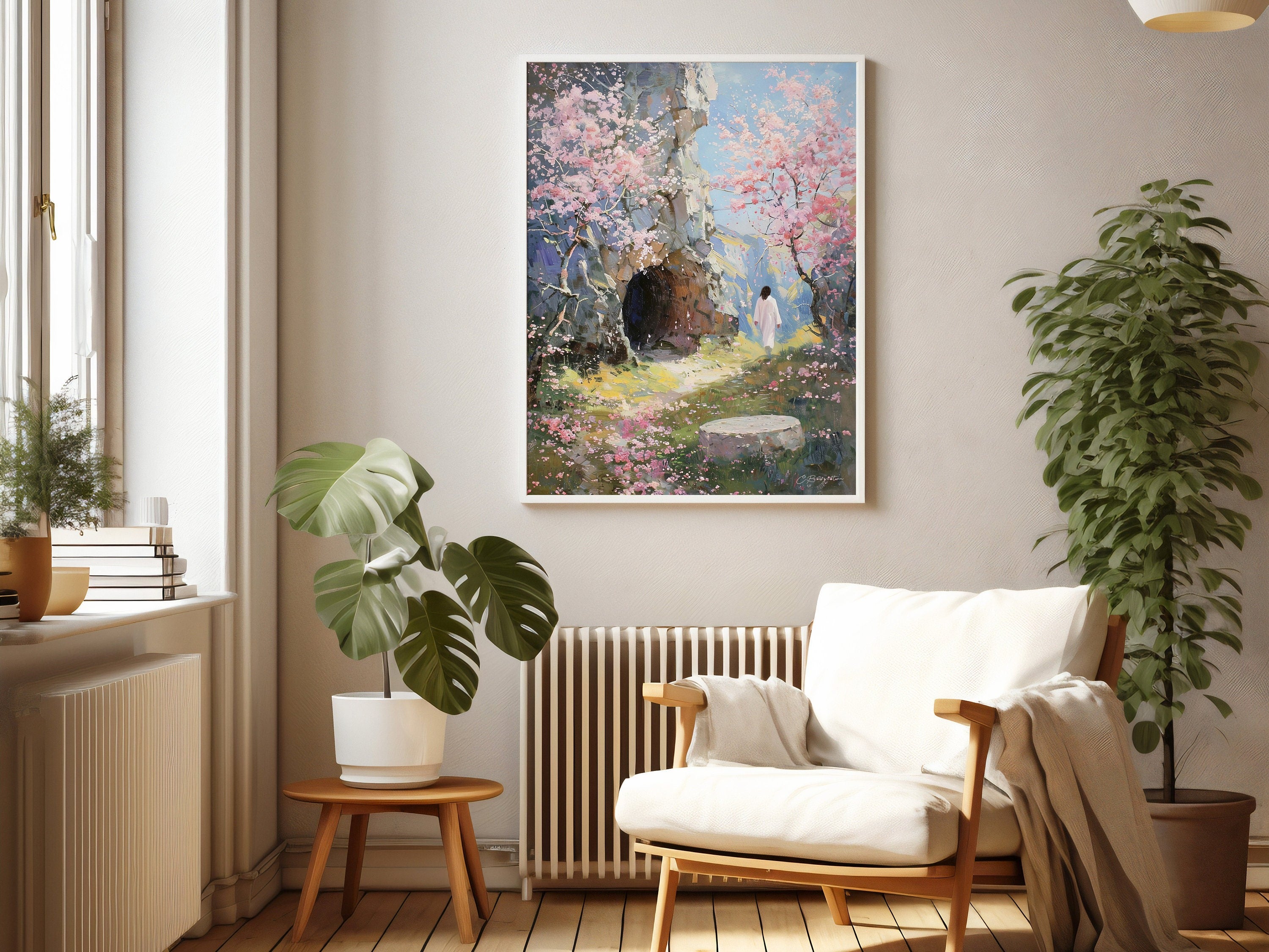 The Way in the Wilderness Poster, Christian Poster, Bible Art Poster, Resurrection, Empty Tomb, Easter, Risen Lord, Jesus Art Poster